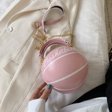 Розовая модная повседневная баскетбольная сумка с буквенным принтом