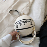 Borsa a tracolla da basket casual con stampa di lettere di moda bianca
