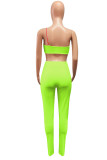 Green Sexy Casual Solid Backless Strapless Sleeveless Two Pieces