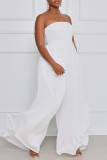 Vita Sexiga Casual Solid Backless Strapless Regular Jumpsuits
