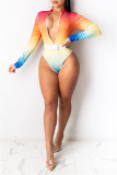 Costumi da bagno di base con stampa sexy color arcobaleno