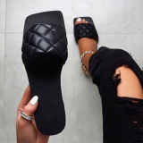 Sapatos de rua pretos casuais patchwork abertos e confortáveis ​​para sair