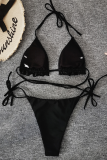 Schwarze, sexy, feste, heiße Bohrer-Badebekleidung