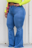 Тибетский синий джинсовый сексуальный однотонный плюс размер