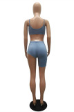 Grey Fashion Sexy Suspender Top And Shorts Two-piece Set Cami Crop Tops And Shorts Sets