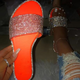 Tangerine Red Sexy Street Patchwork Hot Drill Opend Confortável Out Door Shoes