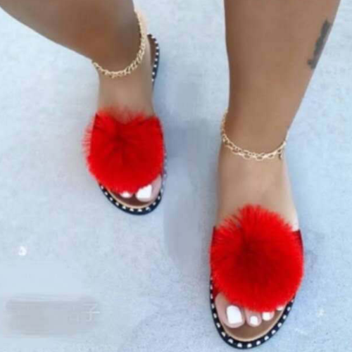 Chaussures de porte confortables ouvertes en patchwork décontractées rouges sexy