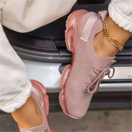 Pink Casual Sportswear Patchwork Solid Color Closed Sport Running Shoes