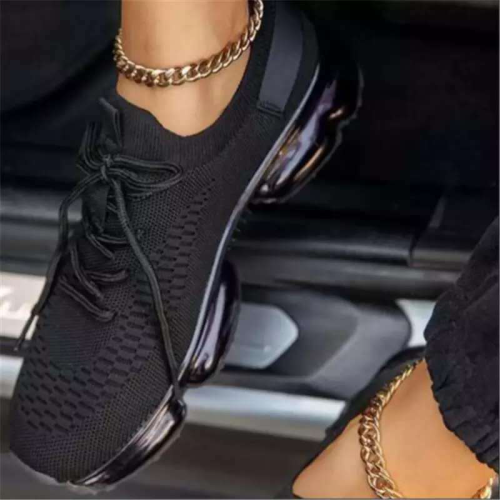 Black Casual Sportswear Patchwork Solid Color Closed Sport Running Shoes