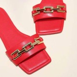 Black Street Patchwork Chains Opend Comfortable Shoes