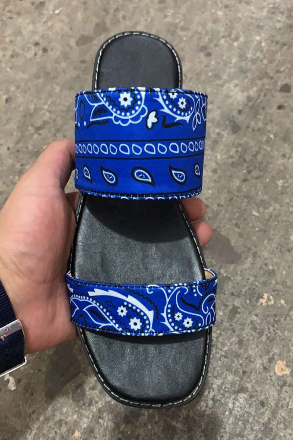 Blue Casual Street Patchwork Printing Opend Comfortable Out Door Shoes