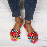 Chaussures confortables ouvertes Red Street Patchwork