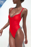 Ginger Sexy Solid Patchwork Swimwears
