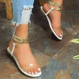 Brown Casual Street Patchwork Chains Opend Out Door Shoes
