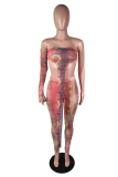 Red Street Patchwork Bandage Maillots De Bain Patchwork