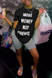 Yellow Fashion Casual Printed Short-sleeved T-shirt Top