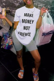 Yellow Fashion Casual Printed Short-sleeved T-shirt Top