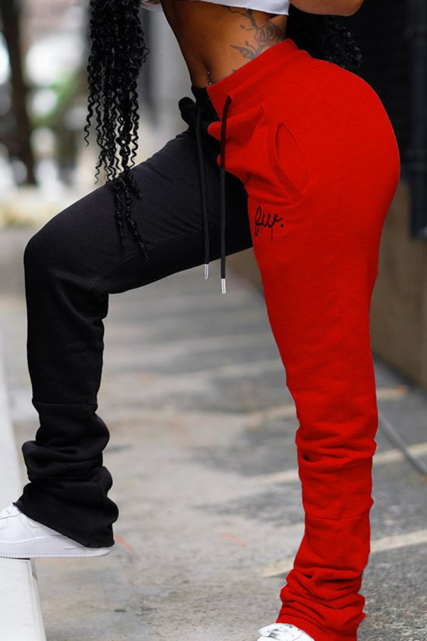 Calças casuais de cintura média RedBlack Fashion