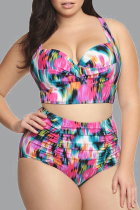 Farbe Sexy Print Patchwork Plus Size Bademode