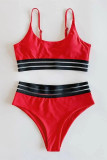 Black Fashion Sexy Solid Patchwork Backless Swimwears