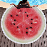 Watermelon Red Casual Party Print Tassel Patchwork Beach Mat