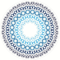 Blauwe casual strandmat met kwastjes en patchworkprint