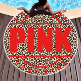 Pink Casual Party Print Graffiti Patchwork Beach Mat