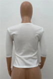 Svart Mode Casual Solid Patchwork T-shirt med blixtlåskrage
