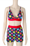 Red Fashion Sexy Dot Print Backless Swimwears