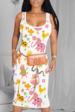 Цветной сексуальный принт в стиле пэчворк с U-образным вырезом, юбка-карандаш, платья