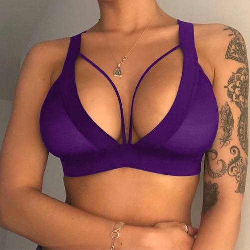 Пурпурные сексуальные выдолбленные купальники в стиле пэчворк