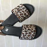 Chaussures de porte ouvertes avec impression de patchwork de rue décontractée à imprimé léopard