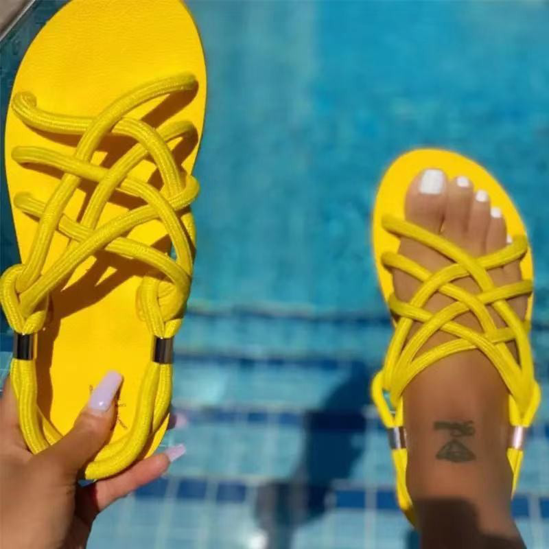 

Yellow Casual Street Hollowed Out Split Joint Opend Out Door Shoes