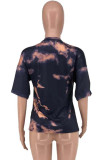 Flerfärgade Mode Casual Print Basic O-hals T-shirts