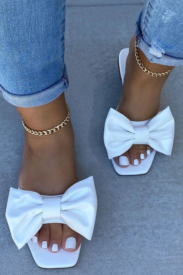 Sapatos confortáveis ​​com retalhos diários da moda branca