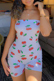 Roze Mode Sexy Print Backless Strapless Skinny Romper
