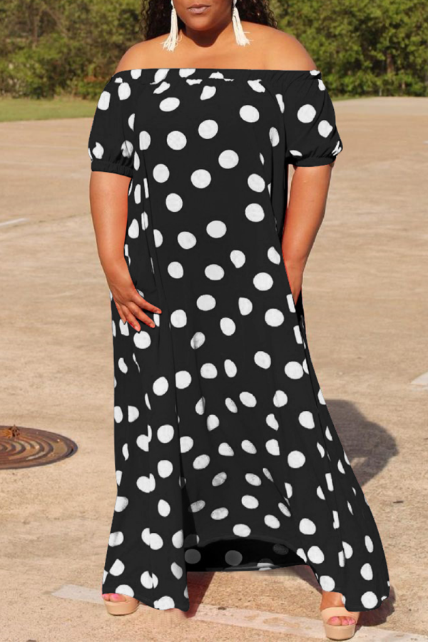 Vestidos de falda de pastel con hombros descubiertos y retazos de puntos sexy negros