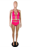 Roze Mode Sexy Solid Tassel Bandage Swimwears
