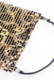 Máscara de decoración de accesorios de metal Gold Street Leopard