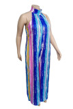 Многоцветный модный повседневный принт Базовая водолазка Комбинезоны больших размеров