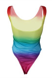 Kleur Mode Sexy Geleidelijke Verandering Print Backless Swimwears