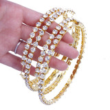 Gold Fashion Rhinestone Hollowed Out Earrings