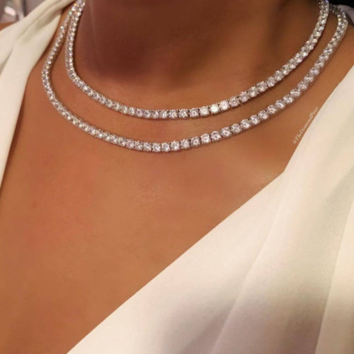 Silver Fashion Rhinestone Split Joint Necklaces