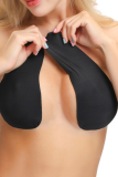 Black Yellow Sexy Solid Invisible Bra（Two pairs of placket）