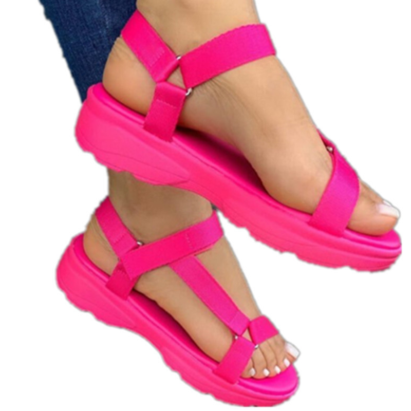 

Red Hollowed Out Split Joint Opend Out Door Shoes