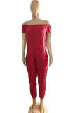 Gul Casual Solid Patchwork Off the Shoulder Harlan Jumpsuits