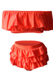 Orange rosa süße feste Patchwork-Badebekleidung