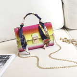 Orange Fashion Casual Gradual Change Chains Messenger Bag