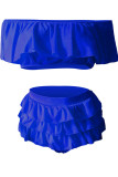 Blaue süße feste Patchwork-Badebekleidung
