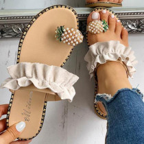 Pantofole comode patchwork casual alla moda bianco crema
